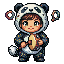 Panda Costume Tambourine